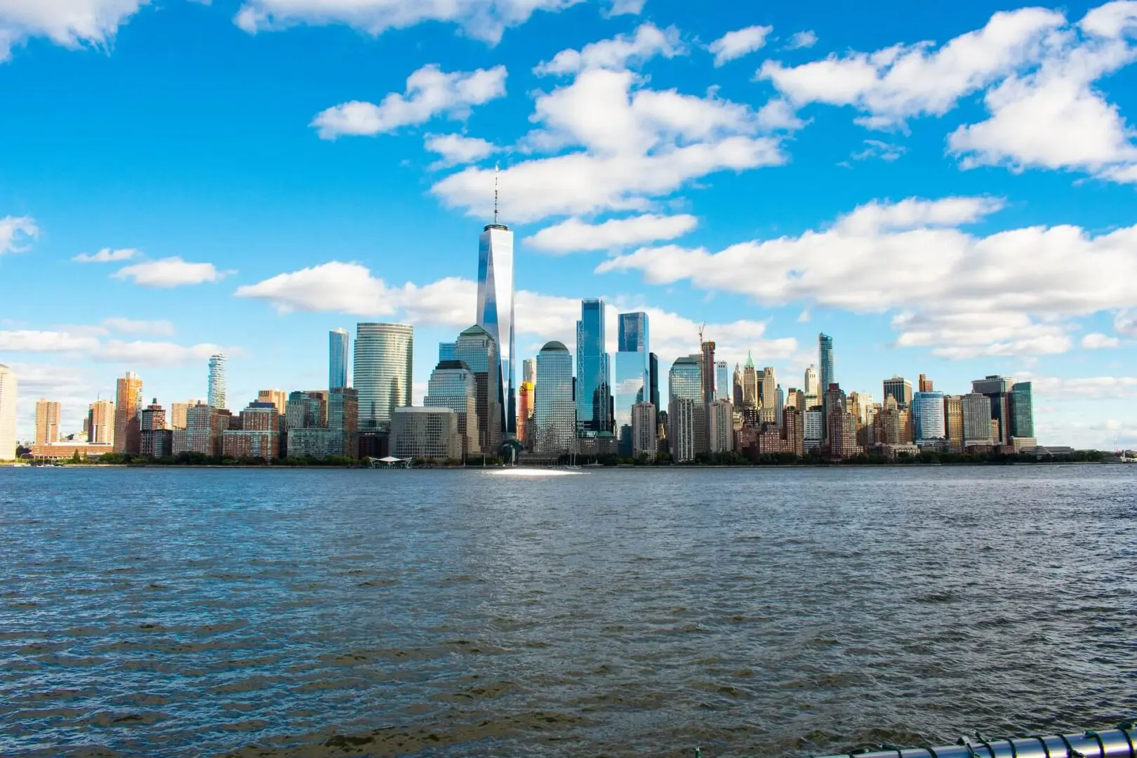 A view of the city skyline from across the water.